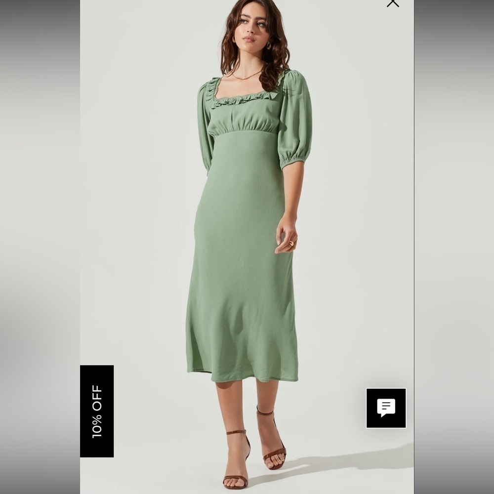 Astr‎ the label ruffle square neck midi dress NWT